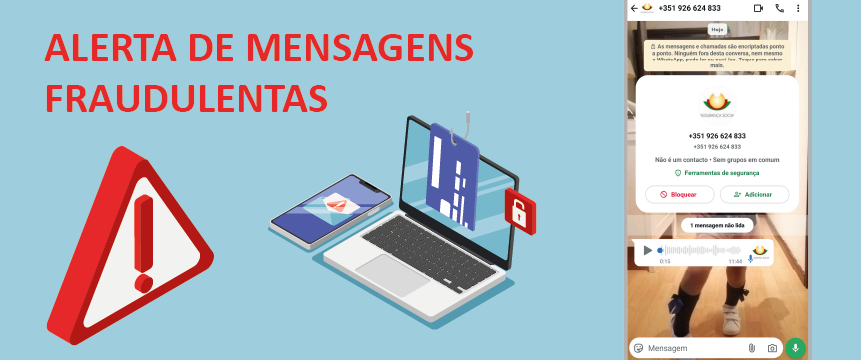 Alerta de mensagens fraudulentas